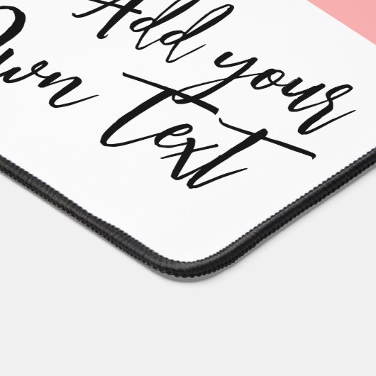 Simple pink white personalized text photo collage bureaumat (Hoek)