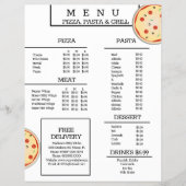 Simple Pizza Pasta Grill Restaurant Spaghetti Menu (Voorkant)