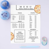 Simple Pizza Pasta Grill Restaurant Spaghetti Menu (Enkel)