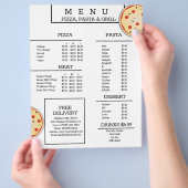 Simple Pizza Pasta Grill Restaurant Spaghetti Menu (Hand)