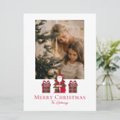 Simple Plaid Santa Wrapped Gifts Holiday Card Feestdagenkaart (Staand voorkant)