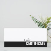 Simple Plain Black and White Cadeat Certificate Ka (Staand voorkant)