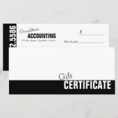 Simple Plain Black and White Cadeat Certificate Ka (Voorkant / Achterkant)