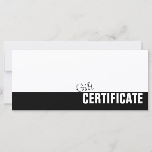 Simple Plain Black and White Cadeat Certificate Ka (Voorkant)