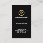 Simple Plain Black Vertical Gold Line Founder CEO Visitekaartje (Achterkant)