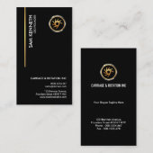 Simple Plain Black Vertical Gold Line Founder CEO Visitekaartje (Voorkant / Achterkant)