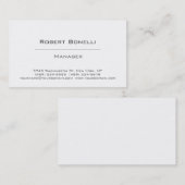 Simple Plain Black White Manager-Visitekaartje Visitekaartje (Voorkant / Achterkant)
