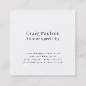 Simple Plain Black White Minimalist Modern Vierkante Visitekaartje (Voorkant)