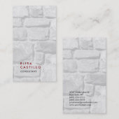 Simple Plain Black White Stones Trendy Consultant Visitekaartje (Voorkant / Achterkant)