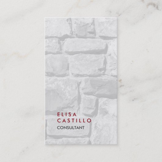 Simple Plain Black White Stones Trendy Consultant Visitekaartje (Voorkant)