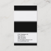 Simple Plain Black White Striped Trendy Consultant Visitekaartje (Achterkant)