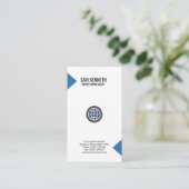 Simple Plain Blue Arrow-tabs importeren exporteren Visitekaartje (Staand voorkant)