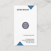 Simple Plain Blue Arrow-tabs importeren exporteren Visitekaartje (Achterkant)