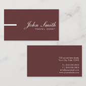 Simple Plain Brown Travel Agent Visitekaartje (Voorkant / Achterkant)