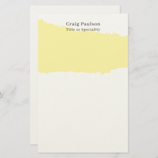 Simple Plain Cream Black White Minimalist Modern Briefpapier (Voorkant / Achterkant)