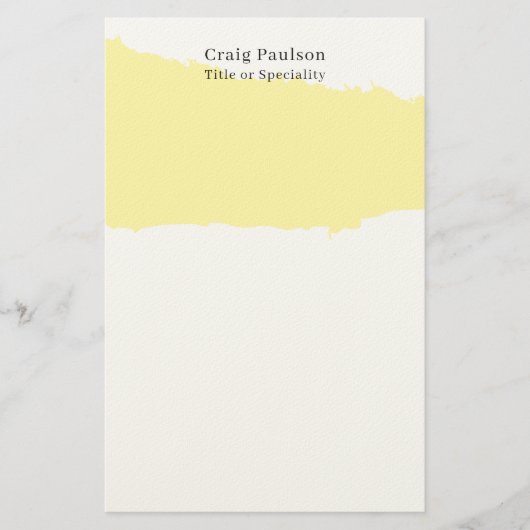 Simple Plain Cream Black White Minimalist Modern Briefpapier (Voorkant)