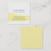 Simple Plain Cream Black White Minimalist Modern Vierkante Visitekaartje (Voorkant / Achterkant)