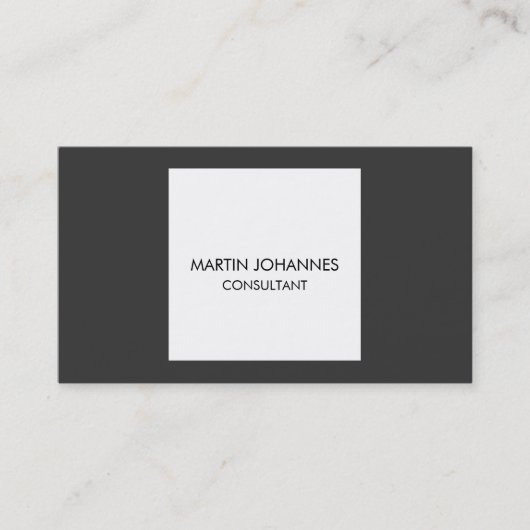 Simple Plain Grey White Square Visitekaartje (Voorkant)