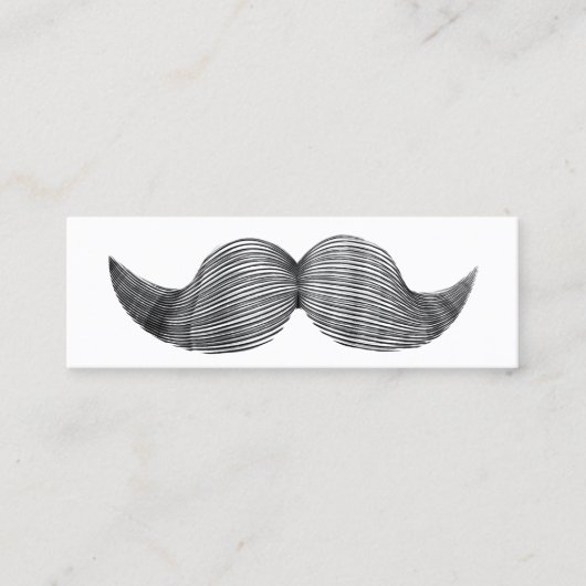 Simple Plain Hipster Mustache minikaart Mini Visitekaartje (Voorkant)
