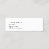 Simple Plain Hipster Mustache minikaart Mini Visitekaartje (Achterkant)