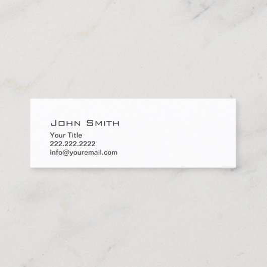 Simple Plain Hipster Mustache minikaart Mini Visitekaartje (Achterkant)