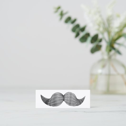 Simple Plain Hipster Mustache minikaart Mini Visitekaartje (Staand voorkant)