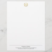 Simple Plain Laurel Wreath Monogram Letterhead Briefhoofd Ontwerp (Voorkant)