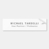 Simple Plain Minimalist Elegant Modern White Bumpersticker (Voorkant)