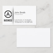 Simple Plain Monogram Chauffeur Visitekaartje (Voorkant / Achterkant)