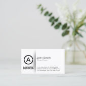 Simple Plain Monogram Chauffeur Visitekaartje (Staand voorkant)