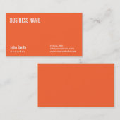 Simple Plain Oranje Reporter Visitekaartje (Voorkant / Achterkant)
