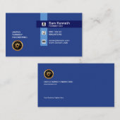 Simple Plain Retro Blue Shades Foundation CEO Visitekaartje (Voorkant / Achterkant)