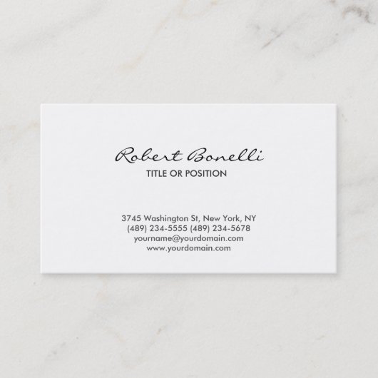 Simple Plain Script Calligraphy Visitekaartje (Voorkant)