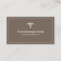Simple Plain Silver Medical Symbol Visitekaartje