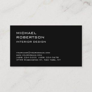 Simple Plain Trendy Black Designer Visitekaartje