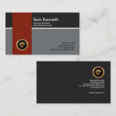 Simple Plain Vertical Red Stripe General Manager Visitekaartje (Voorkant / Achterkant)