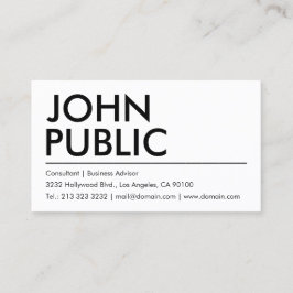 Simple Plain White Bold Name Visitekaartje