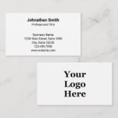 Simple Plain White Generic Design Toevoegen Logo B Visitekaartje (Voorkant / Achterkant)