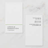 Simple Plain White Green Consultant-Visitekaartje Visitekaartje (Voorkant / Achterkant)