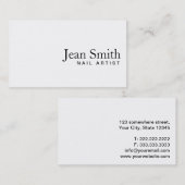 Simple Plain White Nail Artist Visitekaartje (Voorkant / Achterkant)
