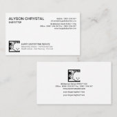 Simple Plain White Retro Babyzittende services Visitekaartje (Voorkant / Achterkant)