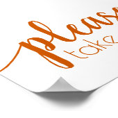 Simple Please Take One | Fall Orange Any Event Poster (Hoek)