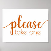 Simple Please Take One | Fall Orange Any Event Poster (Voorkant)