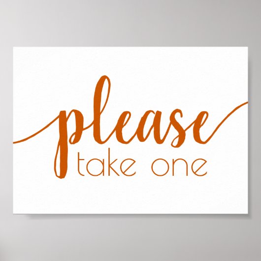 Simple Please Take One | Fall Orange Any Event Poster (Voorkant)