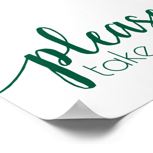 Simple Please Take One | Hunter Green Any Event Poster (Hoek)