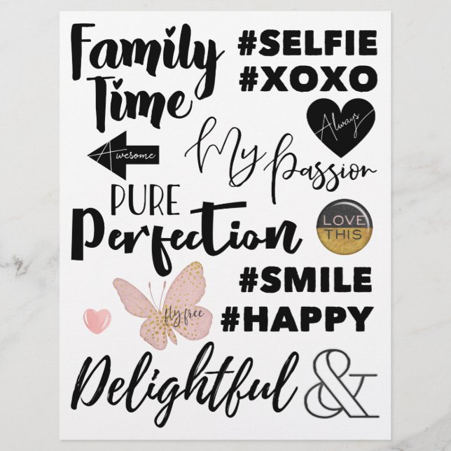 "Simple Pleasures" Word Art Set 01 (Voorkant)