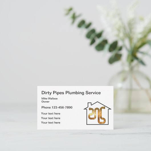 SImple Plumbing Service Plumber Visitekaartje (Staand voorkant)