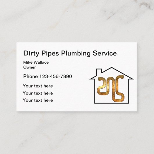 SImple Plumbing Service Plumber Visitekaartje (Voorkant)