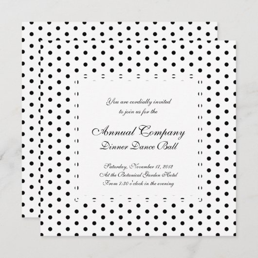Simple Polka Dot Black en White Pattern Kaart (Voorkant / Achterkant)