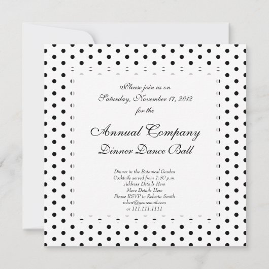 Simple Polka Dot Black en White Pattern Kaart (Achterkant)